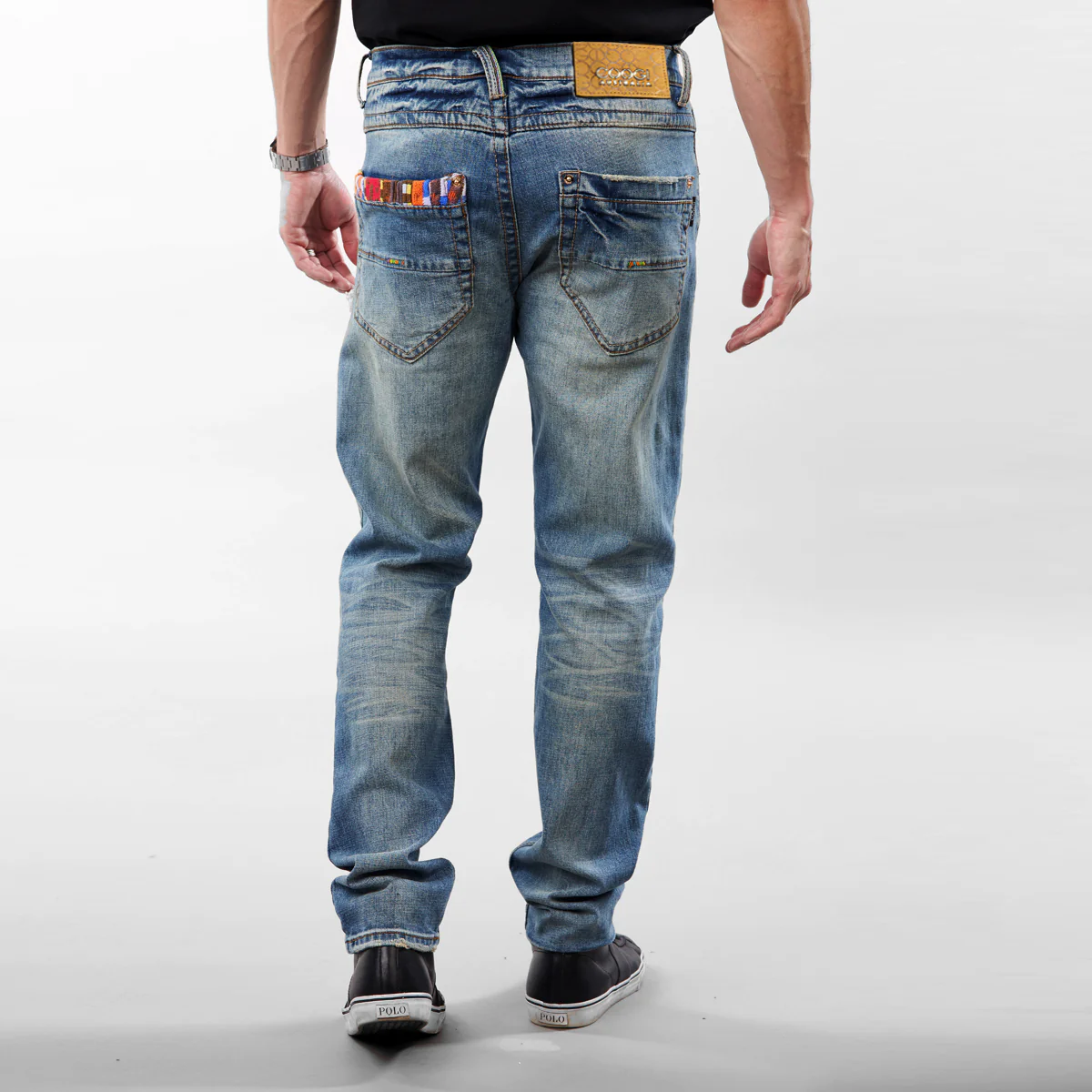 COOGI Brilliant Mixed-Media Sweater Piece Denim Jeans - Image 5