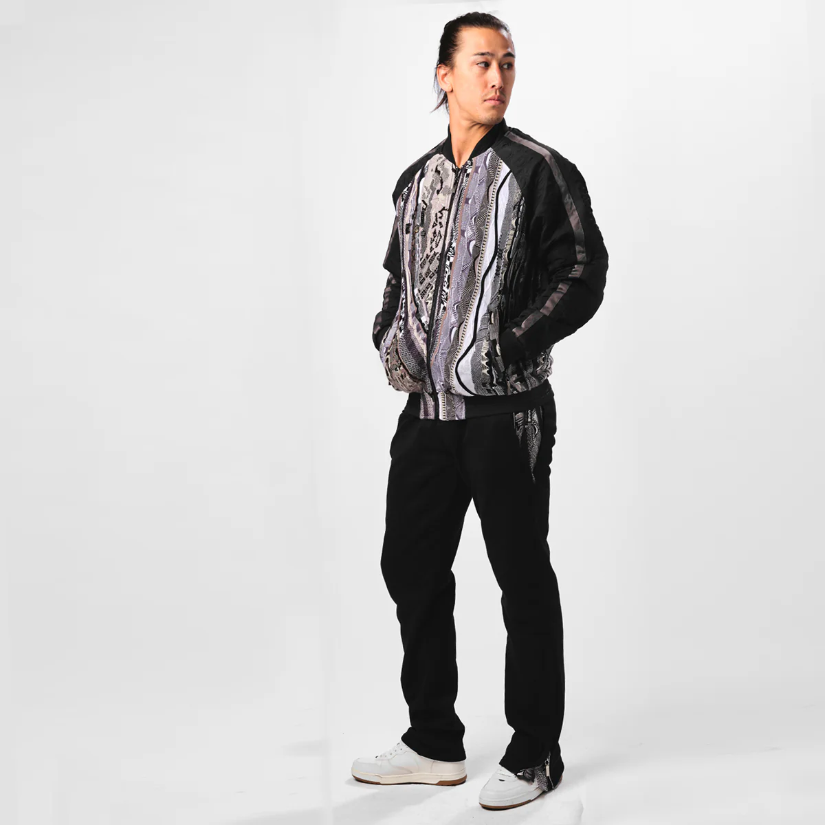 COOGI Sweater Patched Jacket-Black - Image 4