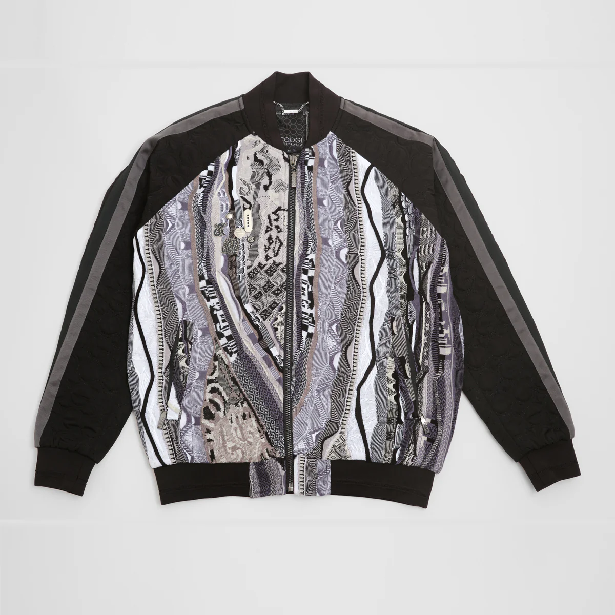 COOGI Sweater Patched Jacket-Black - Image 5