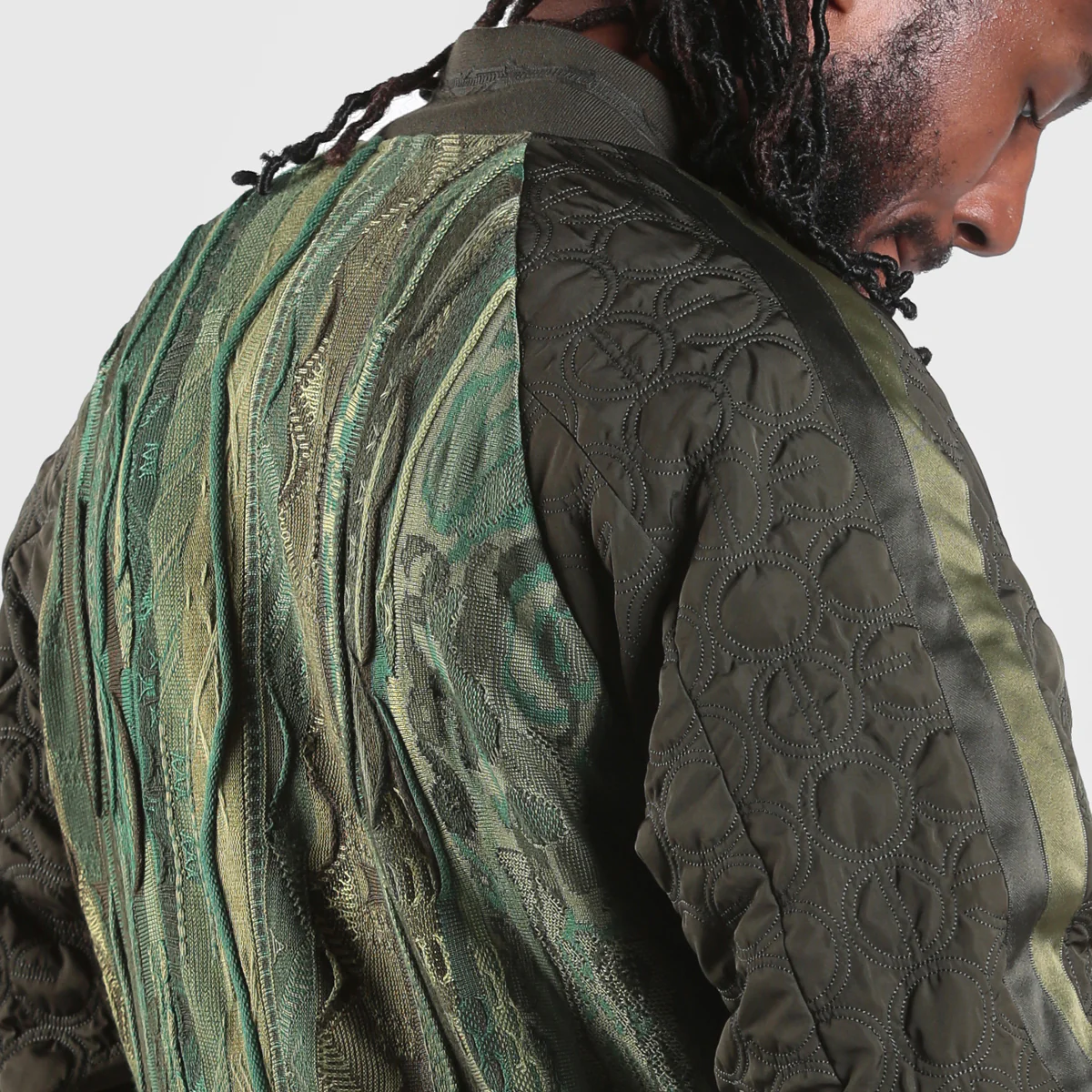 COOGI Sweater Patched Jacket - Olive - Image 4
