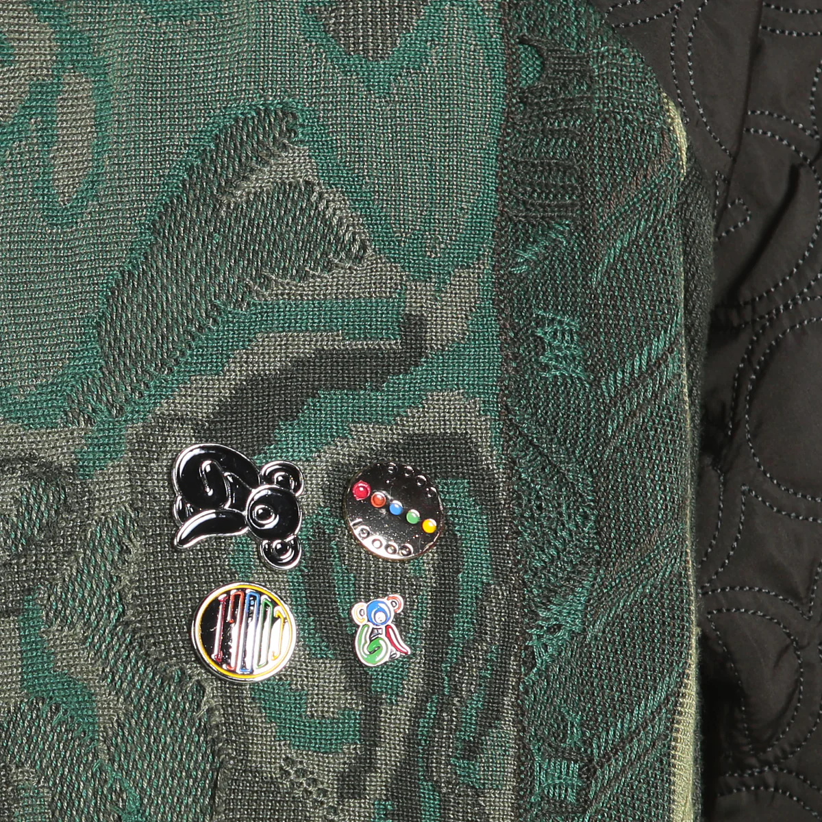 COOGI Sweater Patched Jacket - Olive - Image 5