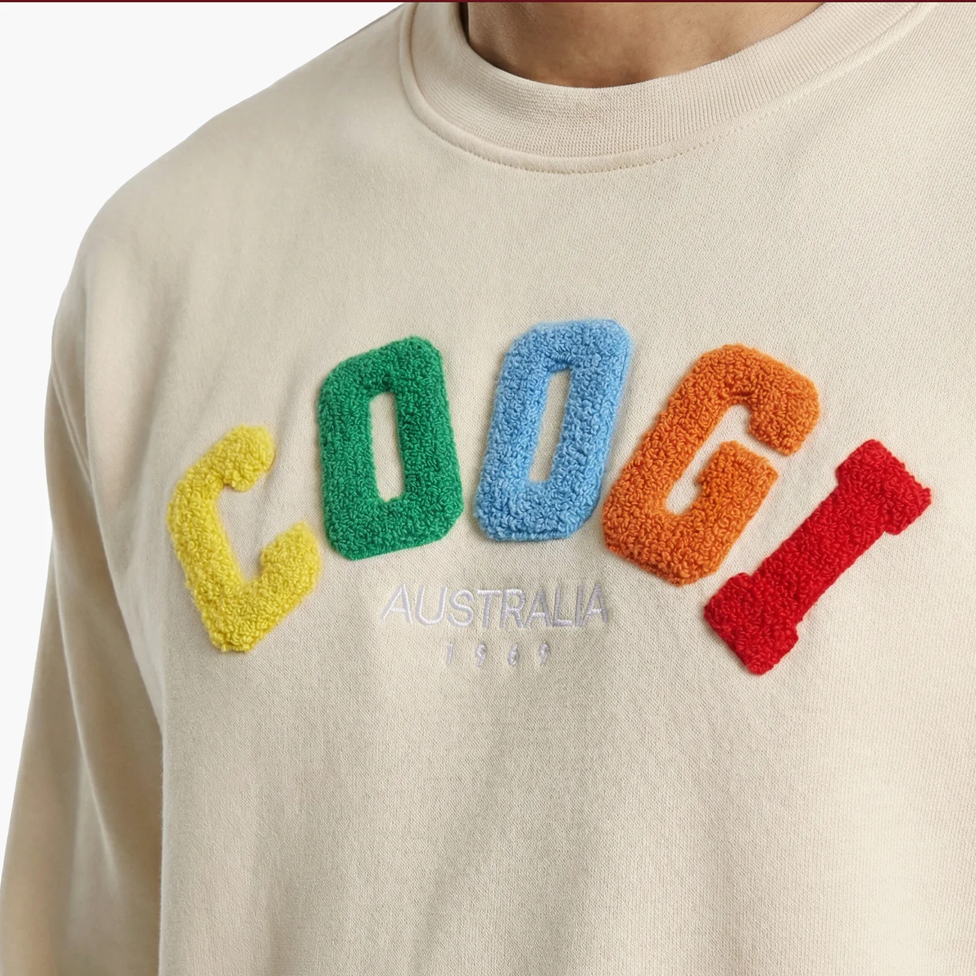 New - COOGI  - Block Logo Crew - Oversized - Bone: COOGI Crown Reserve HeavyLuxe Fleece - Image 4