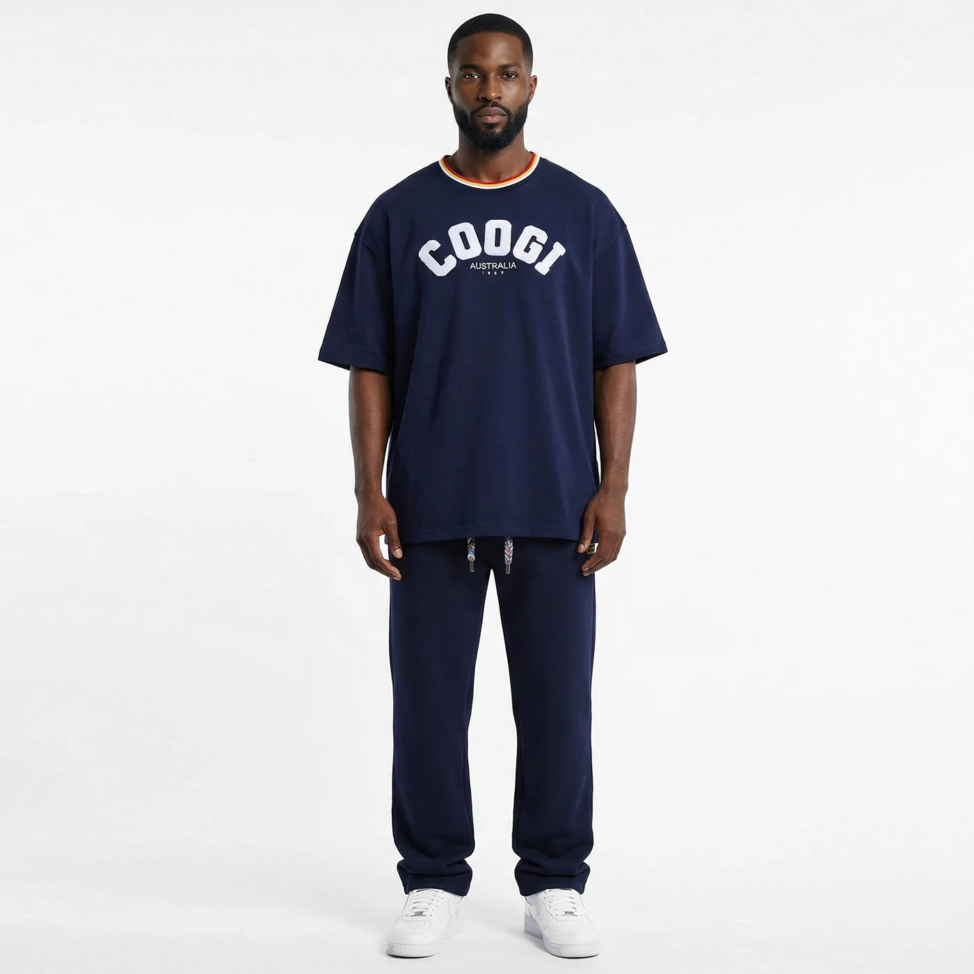 New - COOGI Block Logo Tee - Oversized - Navy - Image 3