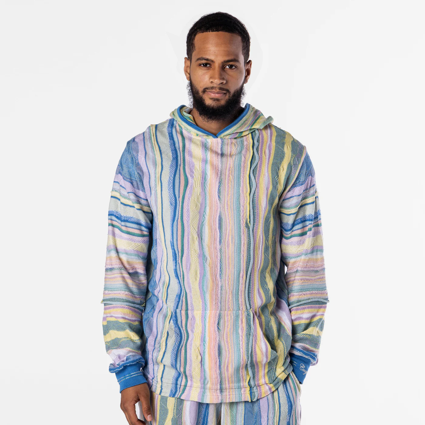 New - COOGI Light Weight Sweater Knit Hoody in Pink and Blue - Image 3