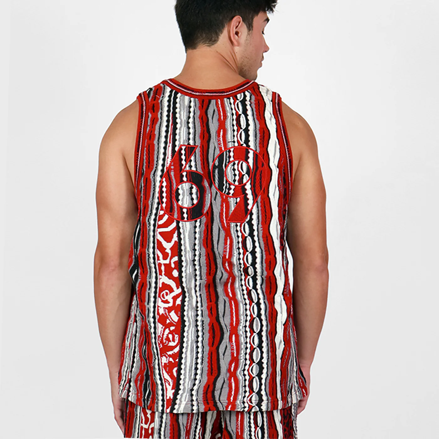 New -COOGI Red-Black Sweater Knit Basketball Jersey - Image 3