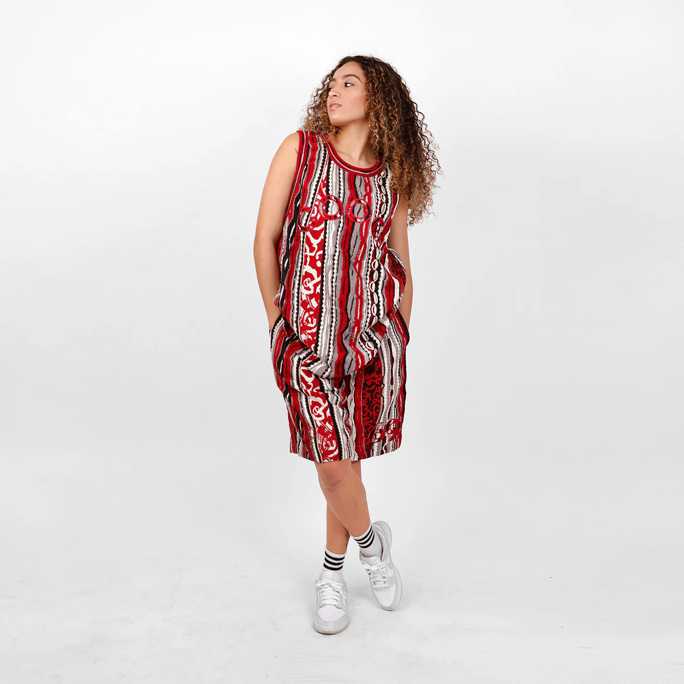 New -COOGI Red-Black Sweater Knit Basketball Jersey - Image 6