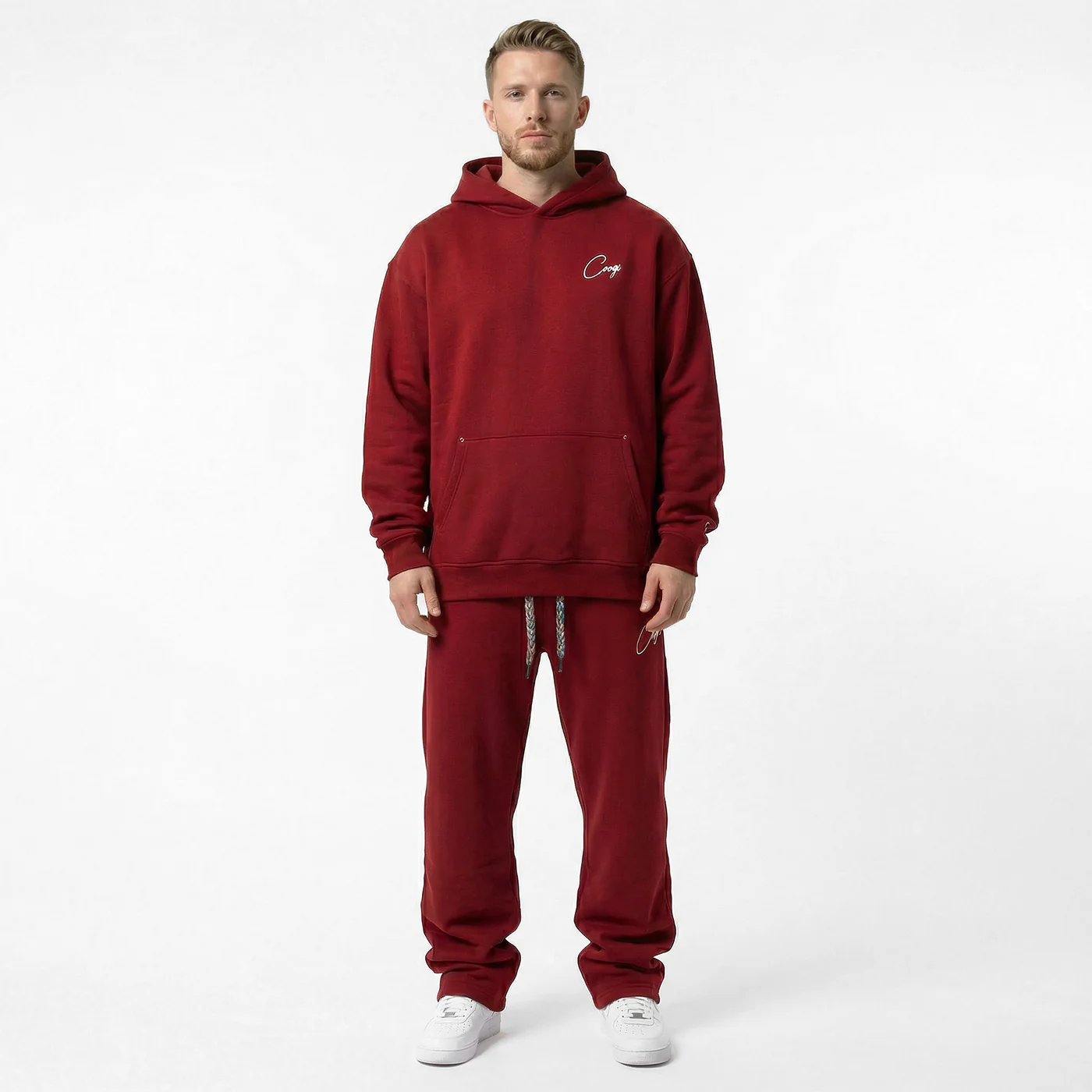 New - COOGI Script Jogger - Oversized - Crimson: COOGI Crown Reserve HeavyLuxe Fleece - Image 5