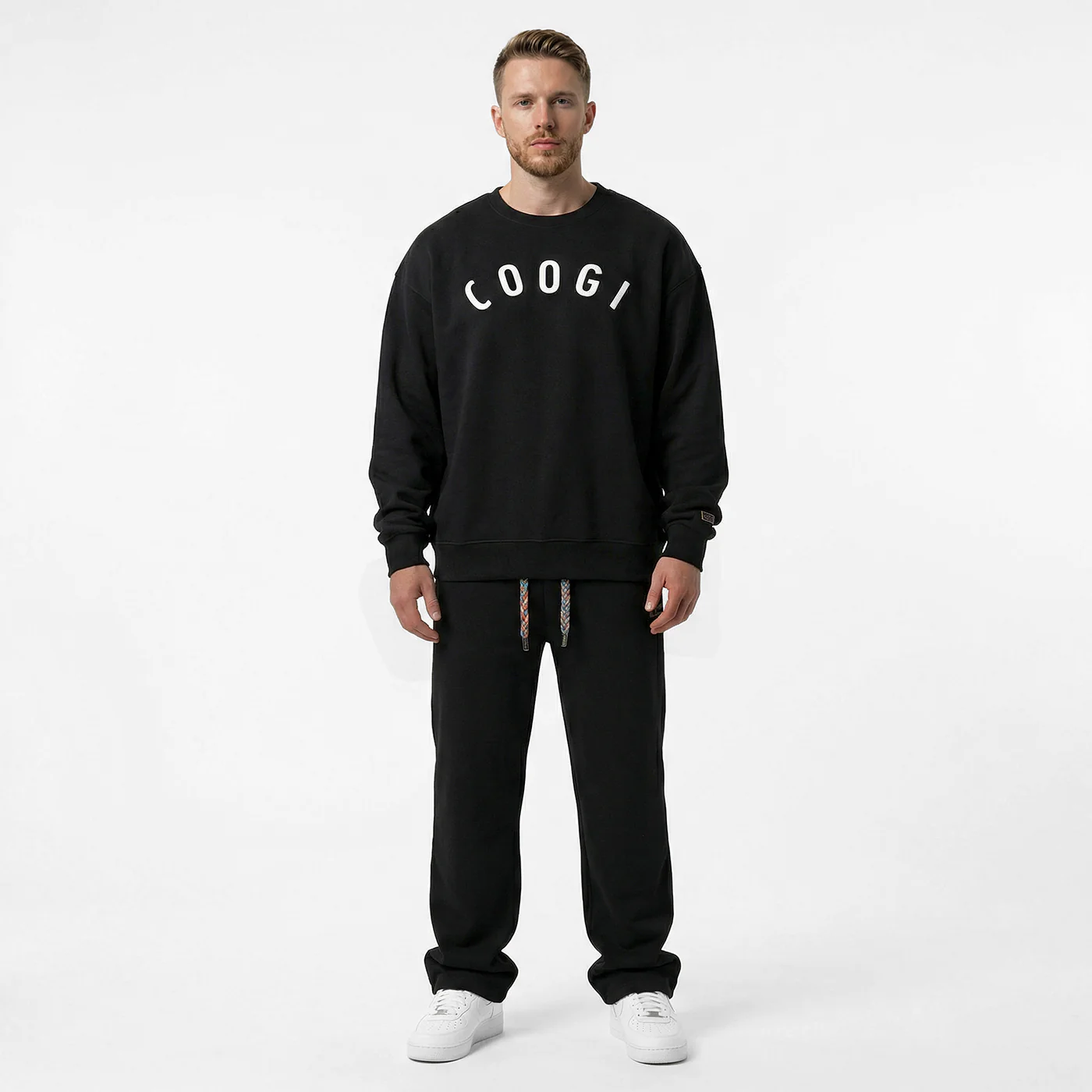 New - COOGI  - Statement Crew - Oversized - Black: COOGI Crown Reserve HeavyLuxe Fleece - Image 3