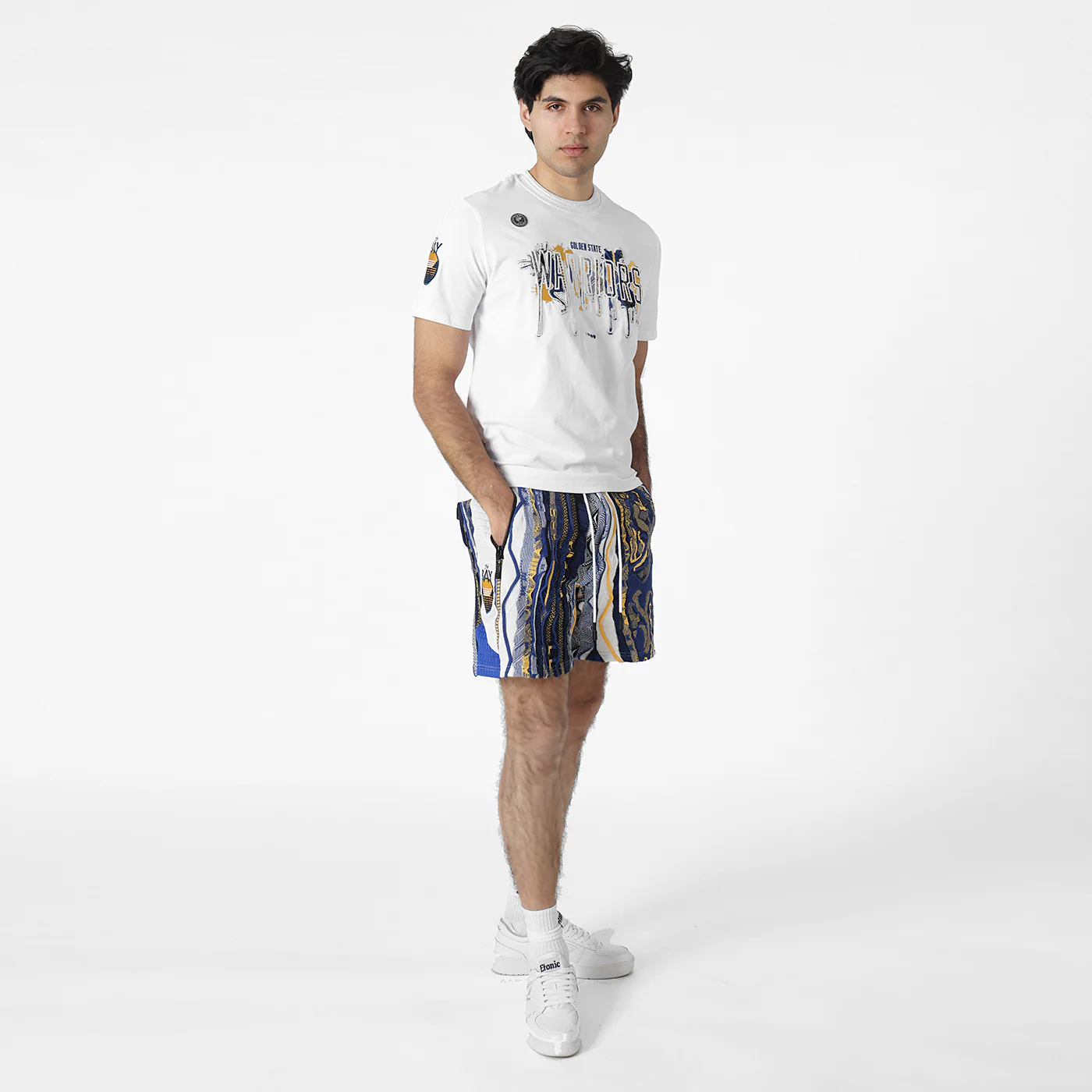 New - COOGI X NBA X Protege -Golden State Warriors Sweater Knit Basketball Shorts - Image 6