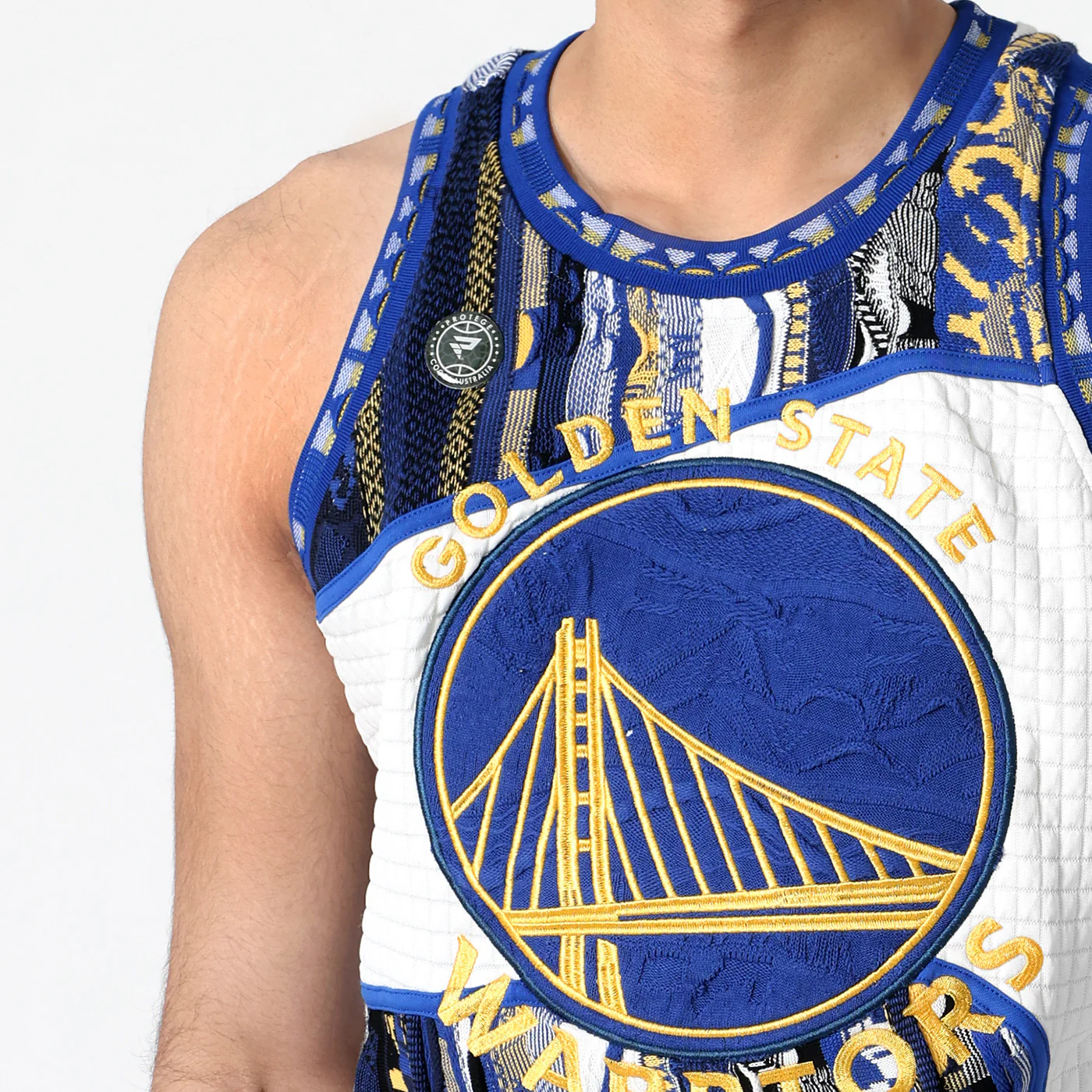 New -COOGI X NBA X Protege - Golden State Warriors Sweater Vest - Image 5