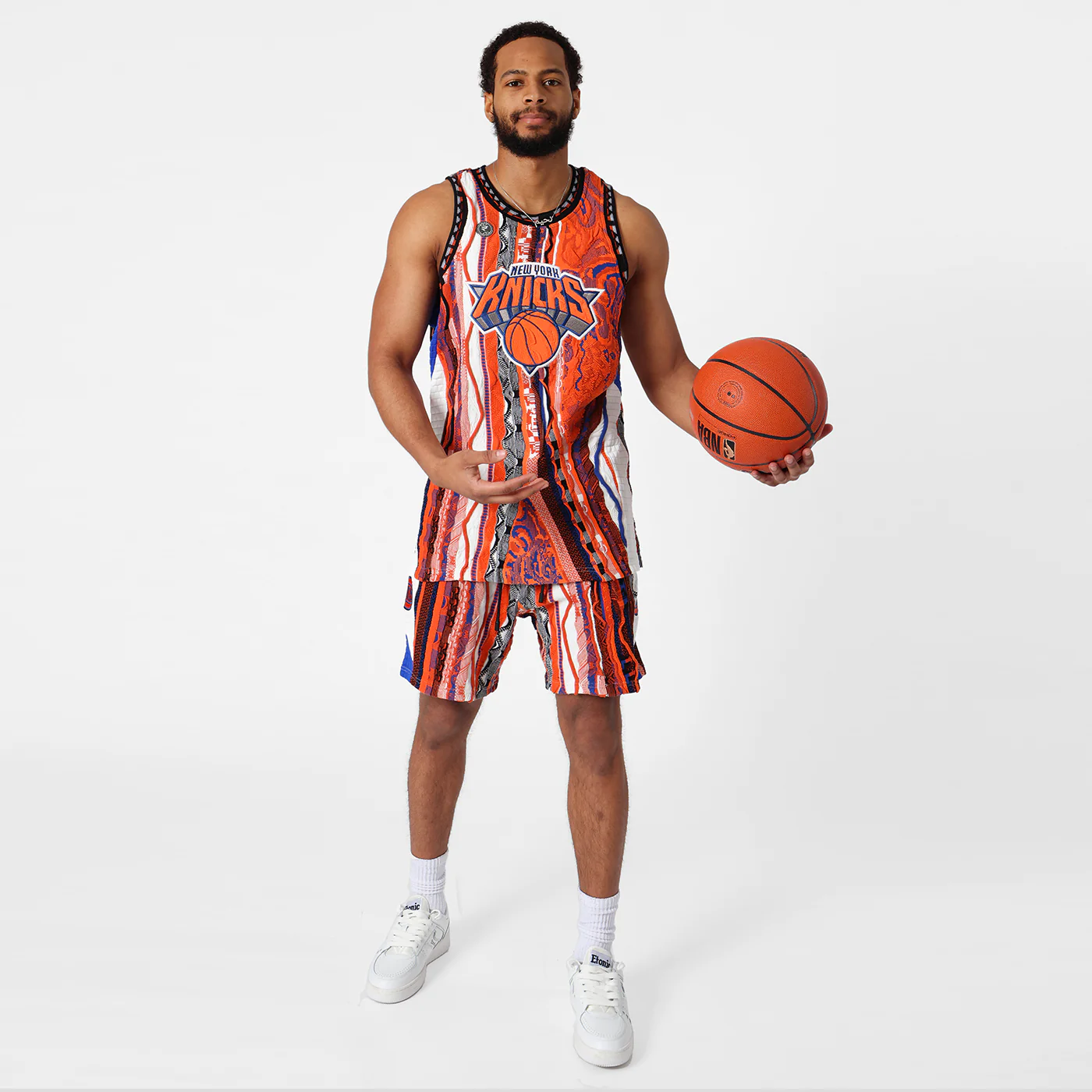New - COOGI X NBA X Protege - Knicks Sweater Knit Basketball Shorts - Image 7