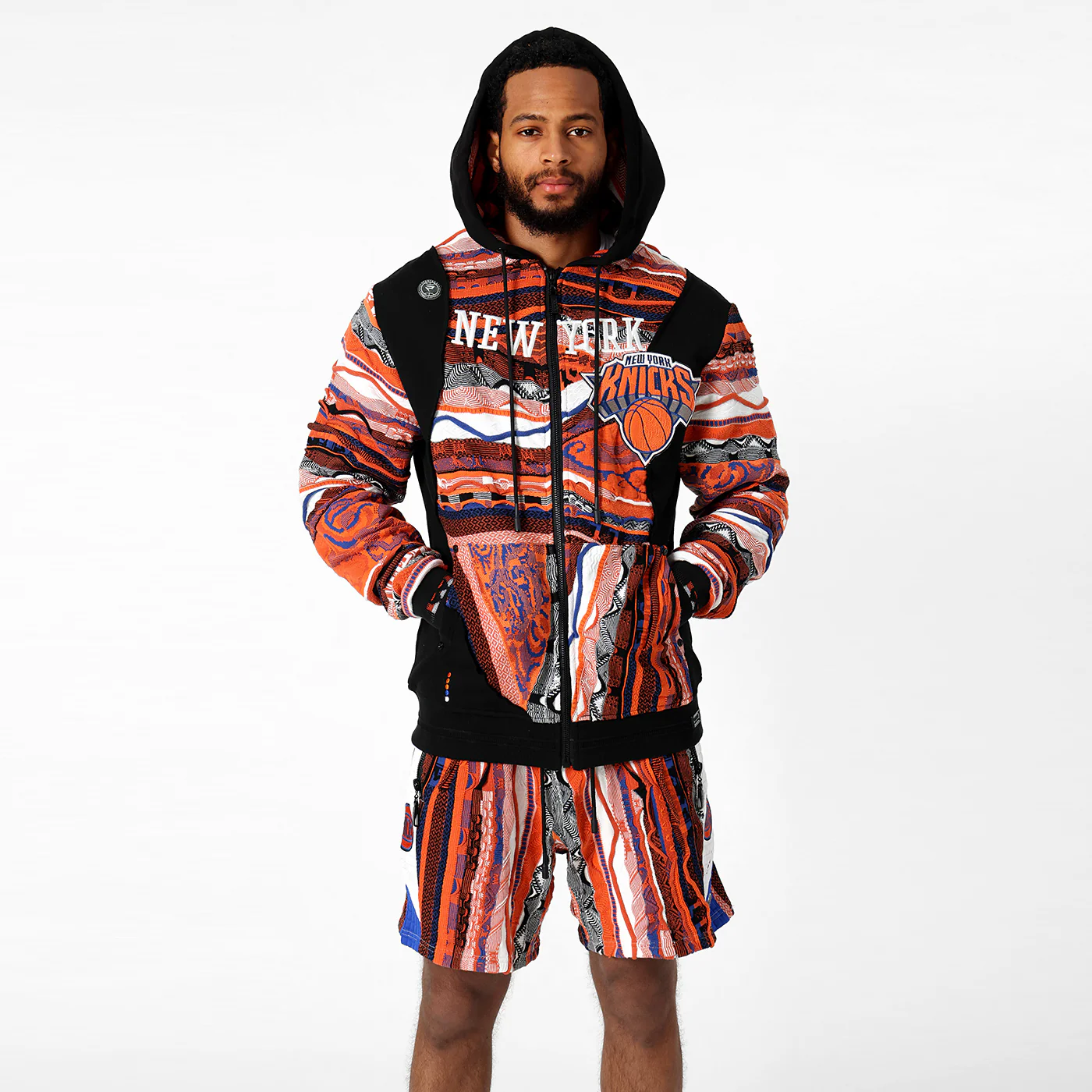New - COOGI X NBA X Protege - Knicks Sweater Knit Basketball Shorts - Image 8