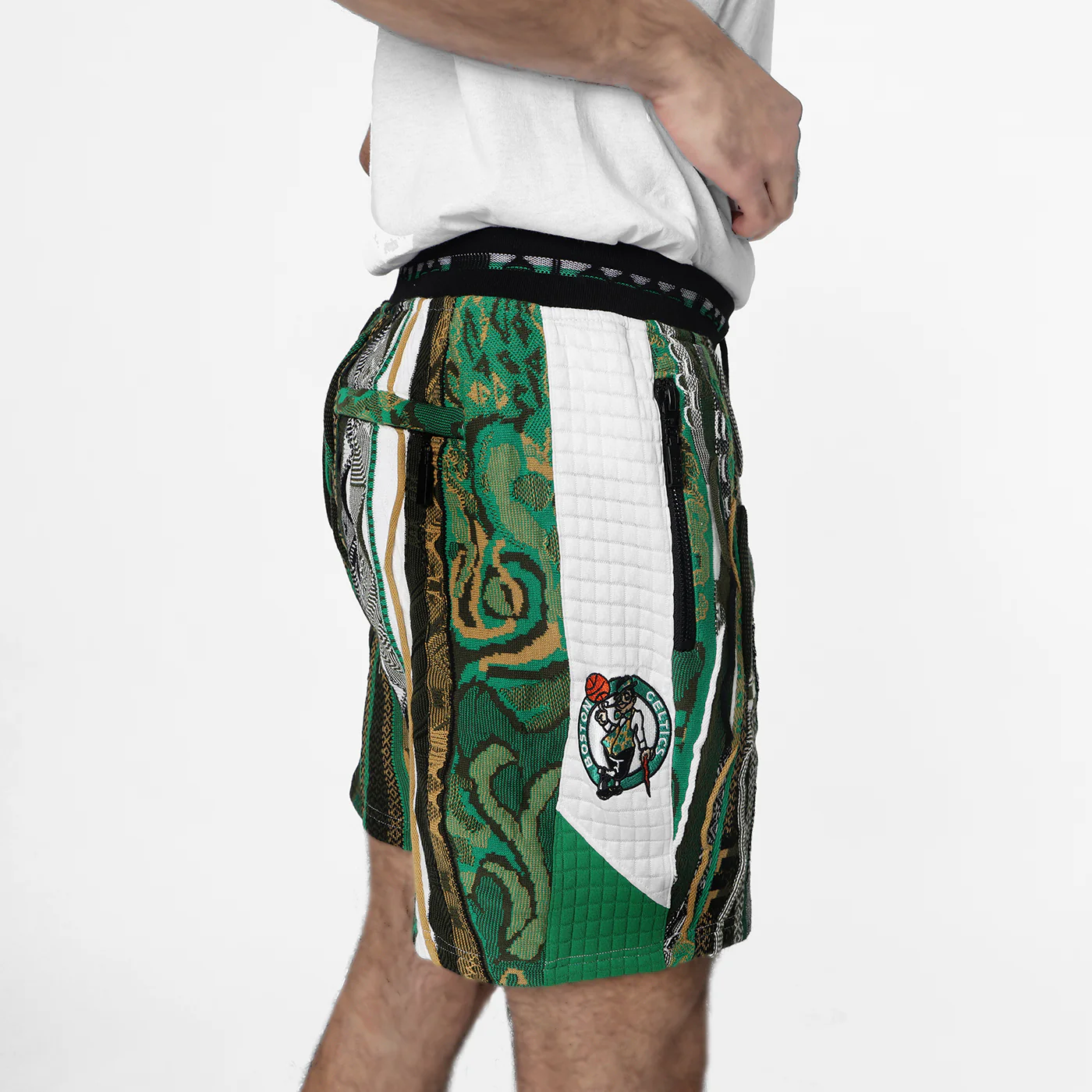 New - COOGI X NBA X Protege - Boston Celtics Sweater Knit Basketball Shorts - Image 4
